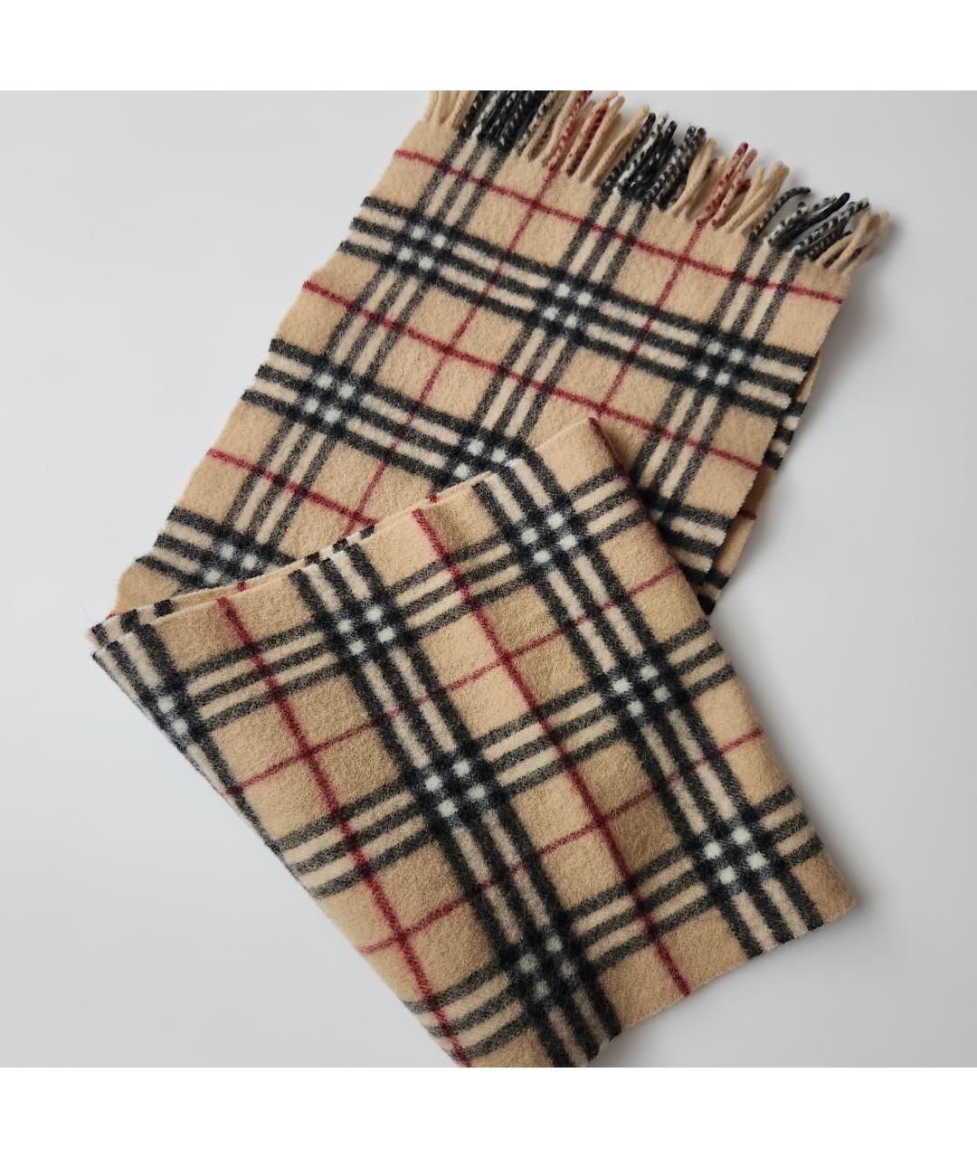 BURBERRY Бежевый шерстяной шарф, фото 4