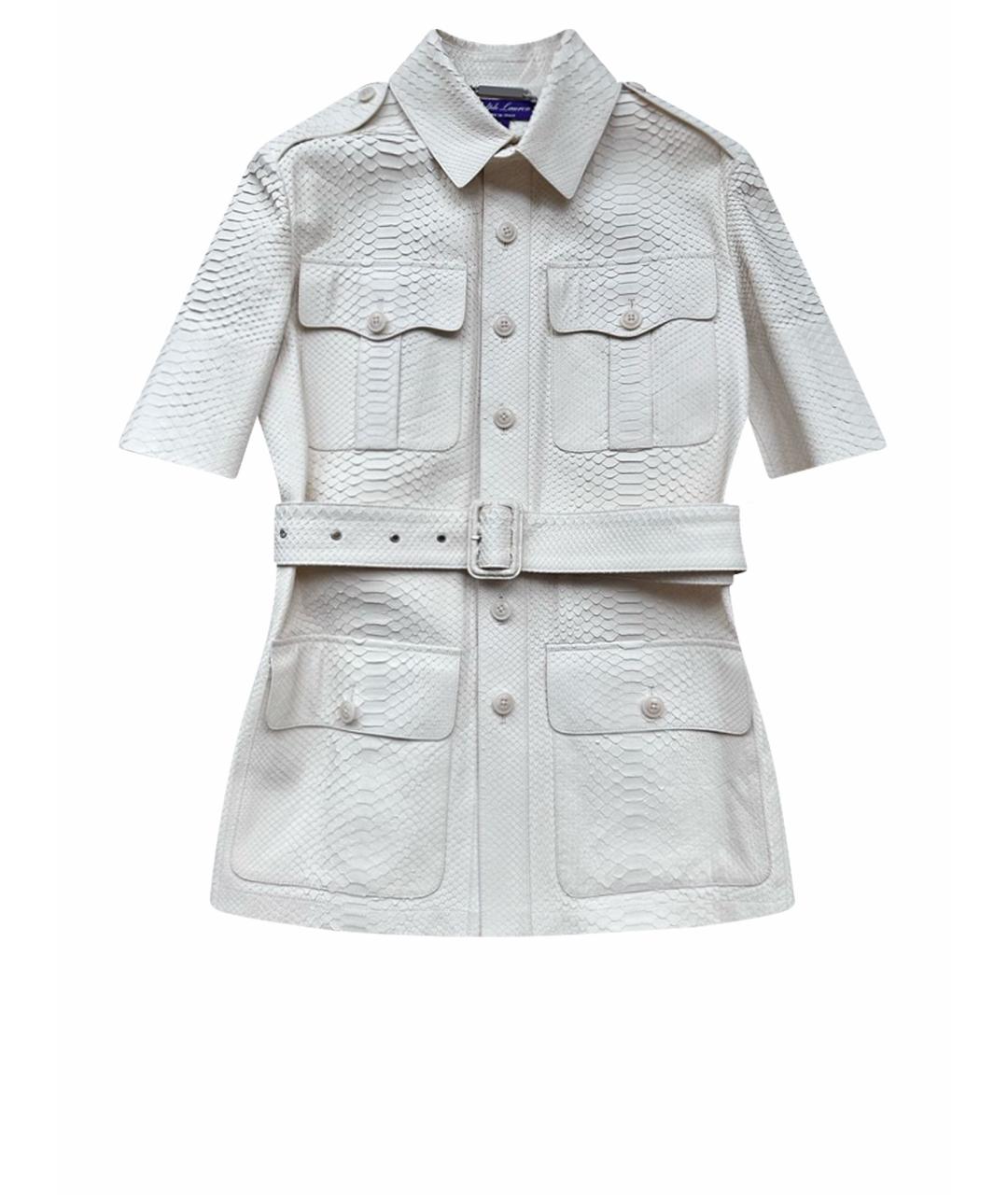 RALPH LAUREN COLLECTION Белый жакет/пиджак из экзотической кожи, фото 1