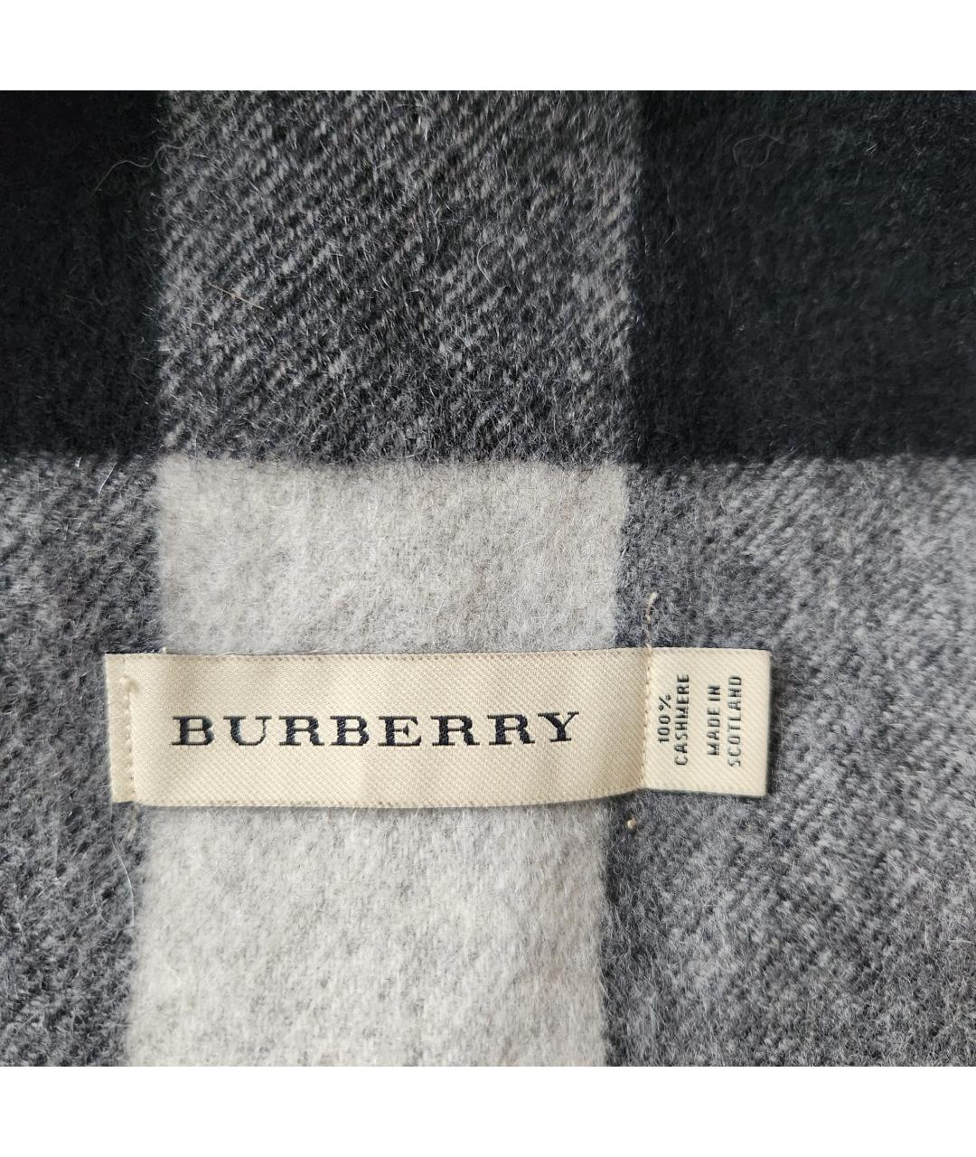 BURBERRY Серый кашемировый шарф, фото 3
