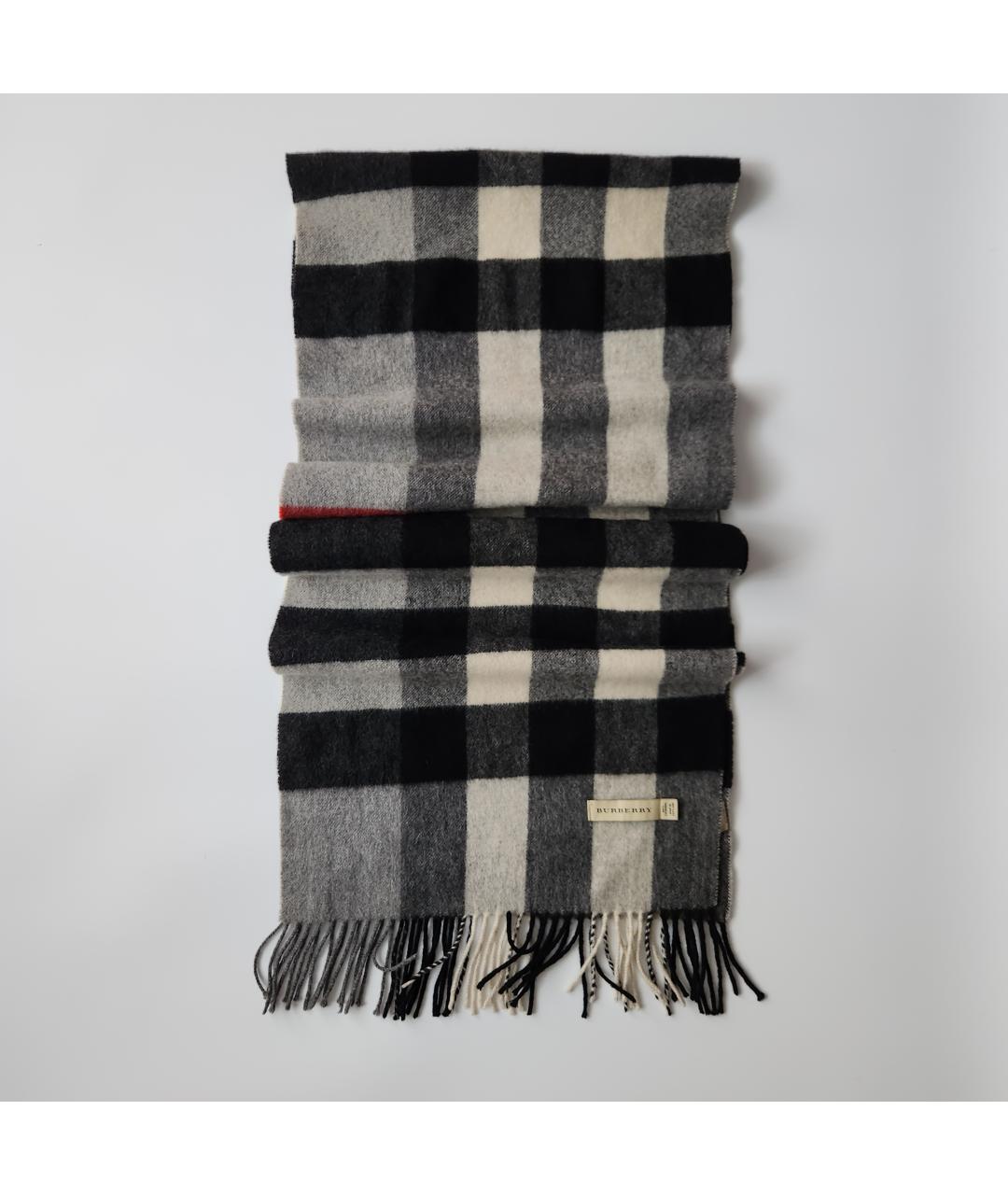BURBERRY Серый кашемировый шарф, фото 10