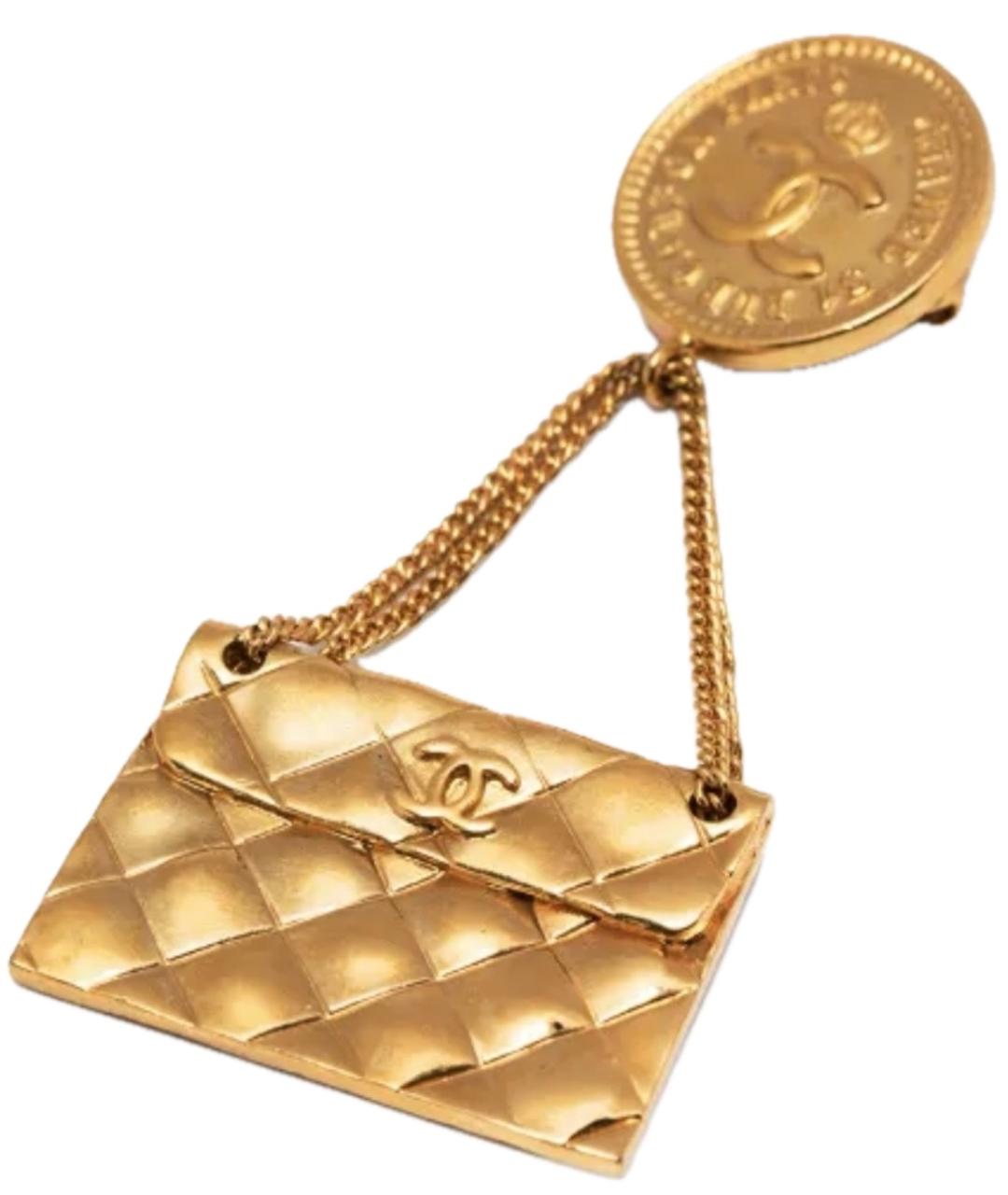 CHANEL Золотая металлическая булавка / брошь, фото 1