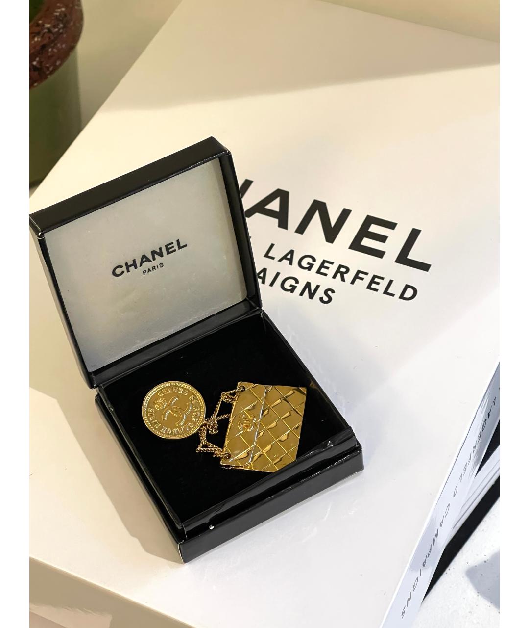 CHANEL Золотая металлическая булавка / брошь, фото 3