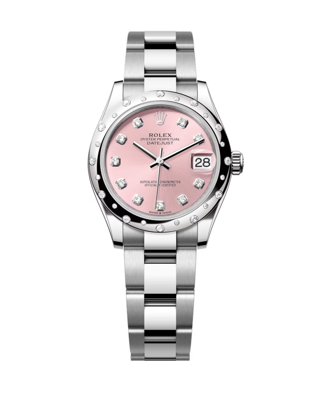ROLEX Розовые часы из белого золота, фото 2