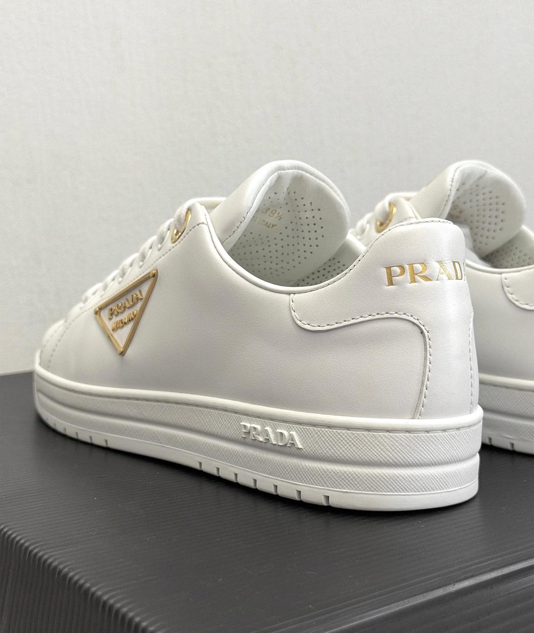PRADA Белые кожаные кеды, фото 5