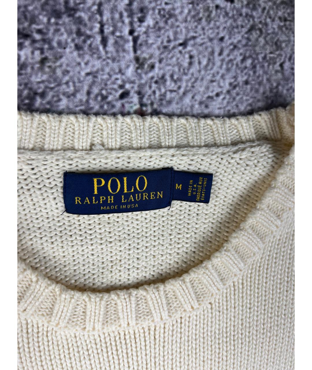 POLO RALPH LAUREN Бежевый хлопковый джемпер / свитер, фото 4