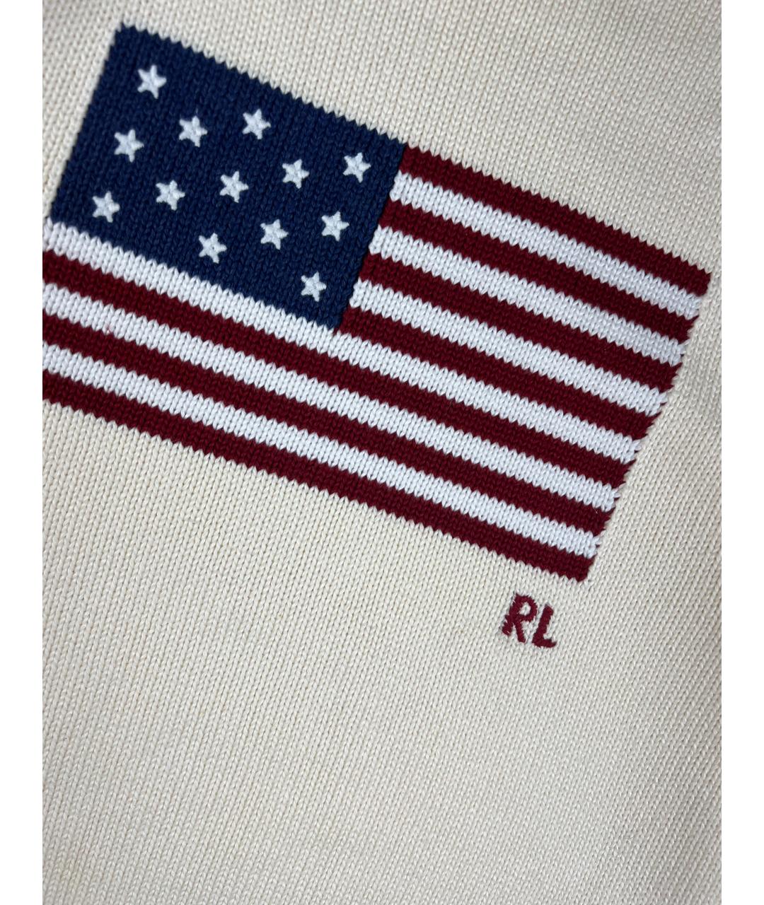 POLO RALPH LAUREN Бежевый хлопковый джемпер / свитер, фото 3
