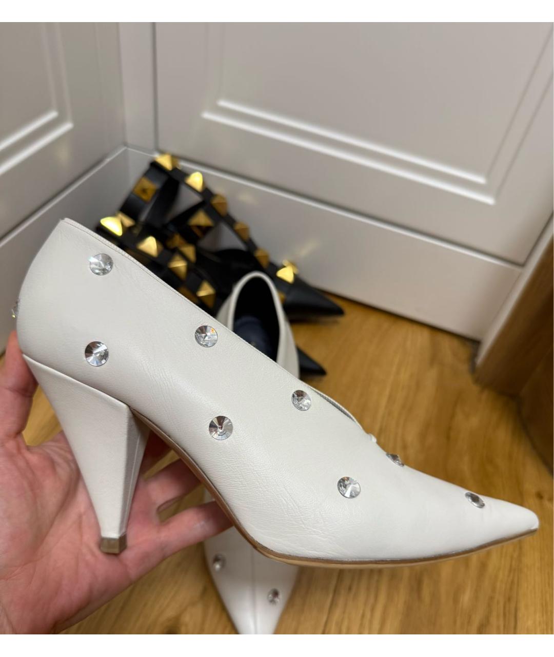 CELINE Белые кожаные туфли, фото 6