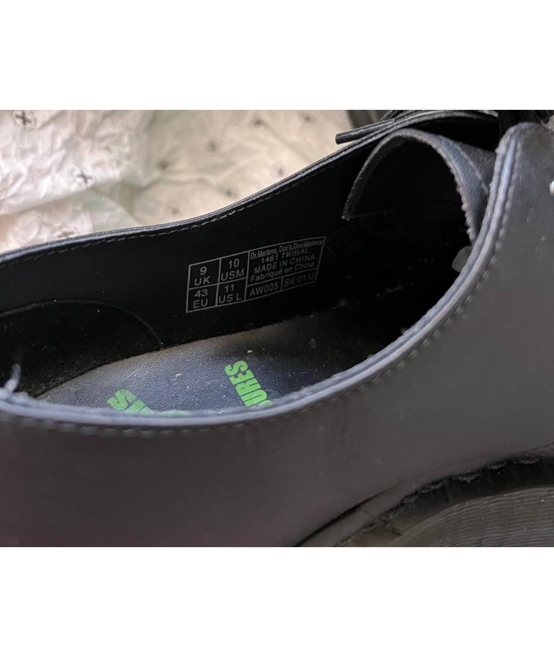 DR. MARTENS Черные кожаные низкие ботинки, фото 6