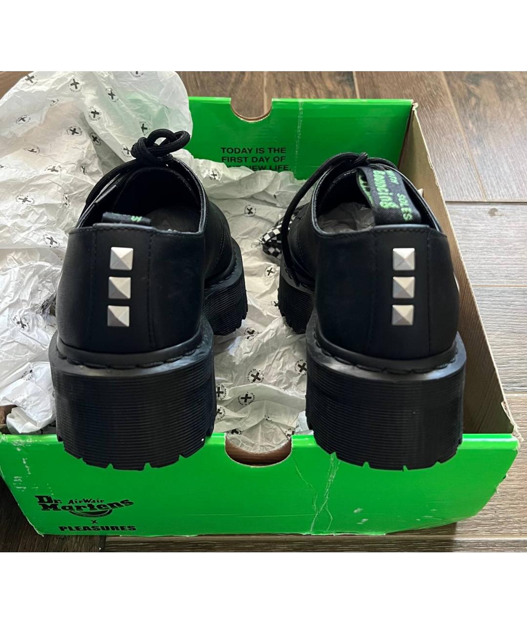 DR. MARTENS Черные кожаные низкие ботинки, фото 4