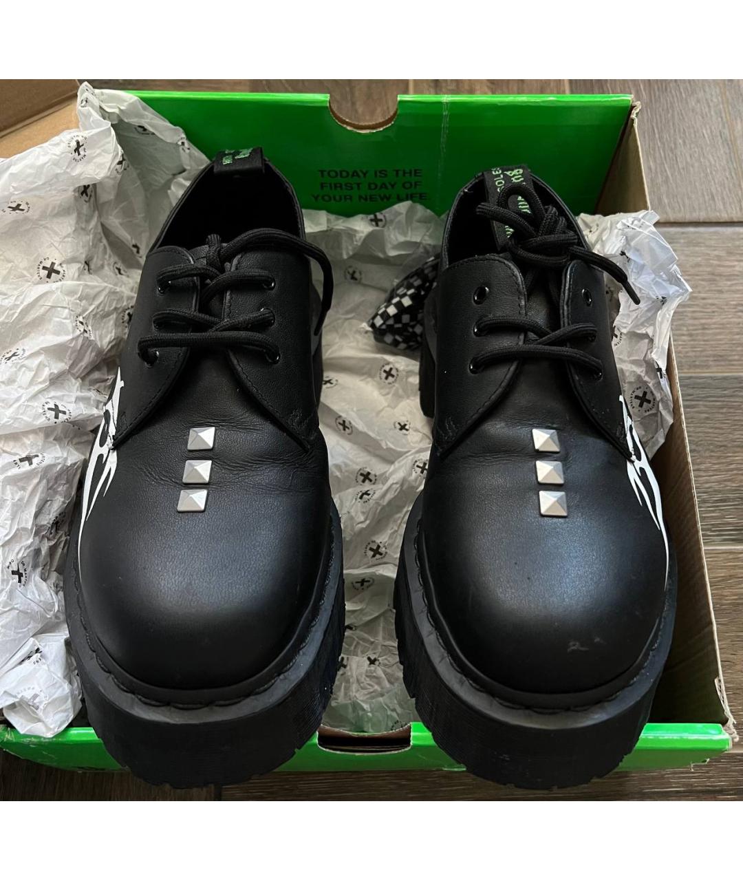 DR. MARTENS Черные кожаные низкие ботинки, фото 2