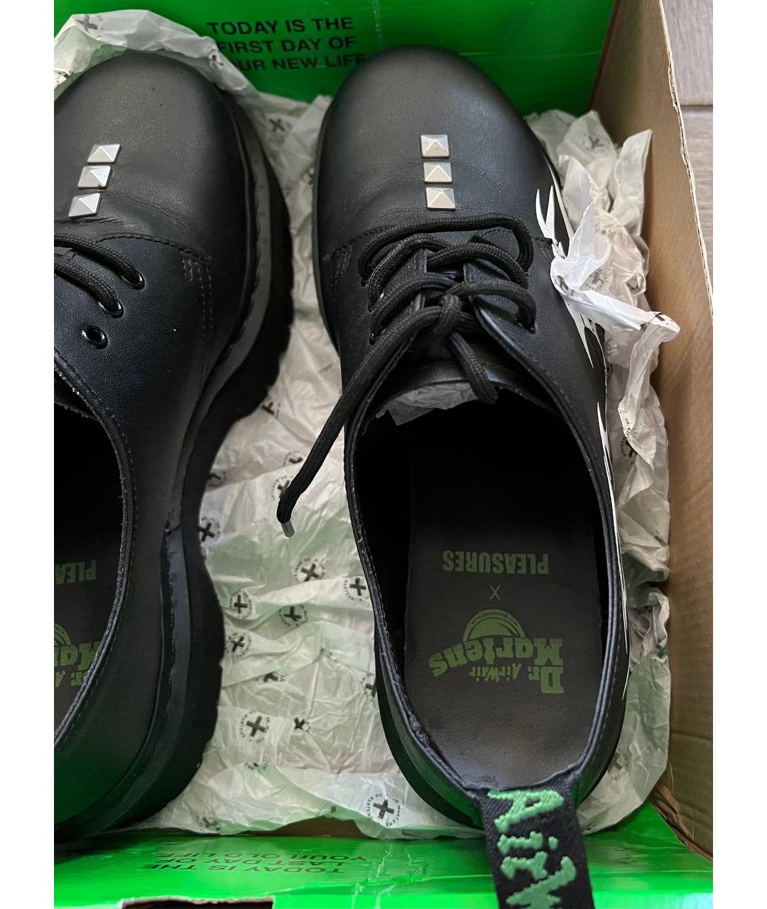 DR. MARTENS Черные кожаные низкие ботинки, фото 3