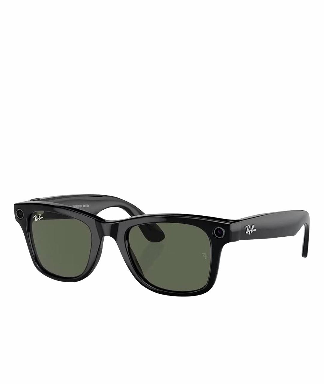 RAY BAN Черные пластиковые солнцезащитные очки, фото 1