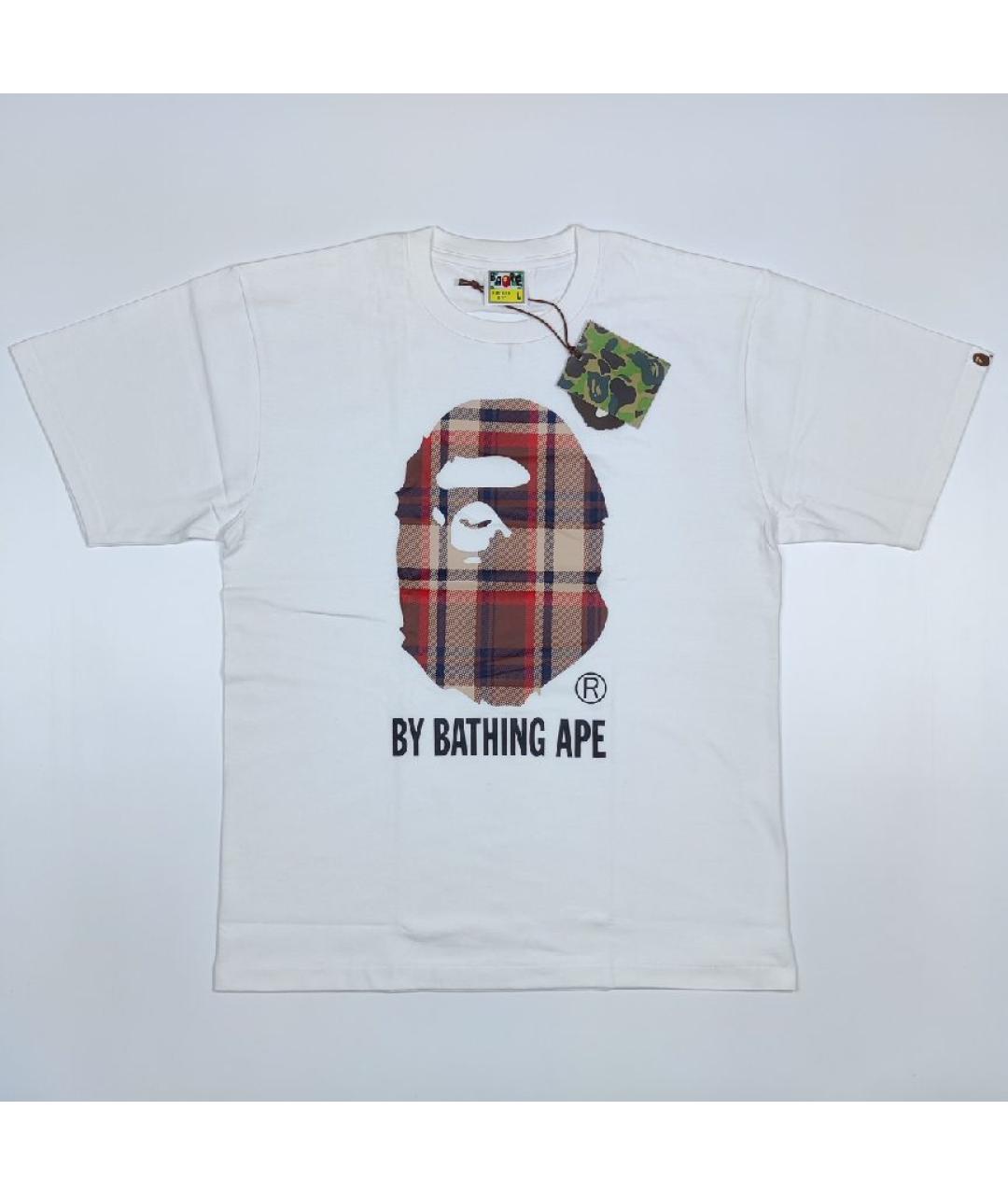 A BATHING APE Белая хлопковая футболка, фото 7