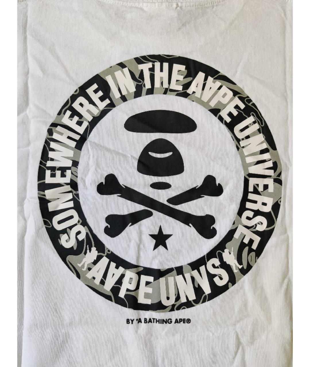 A BATHING APE Белая хлопковая футболка, фото 4