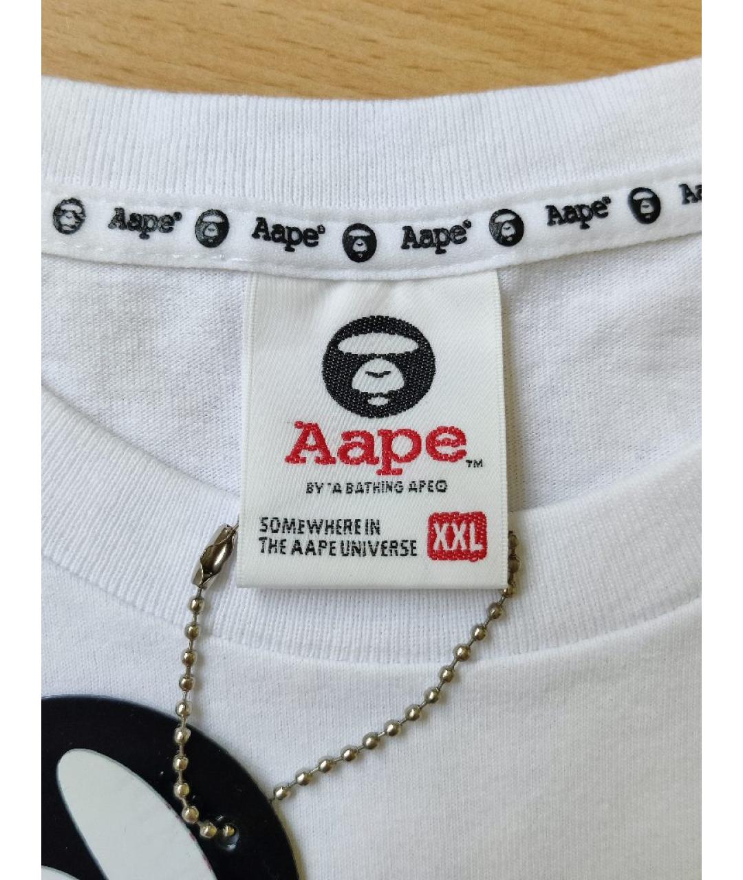 A BATHING APE Белая хлопковая футболка, фото 5