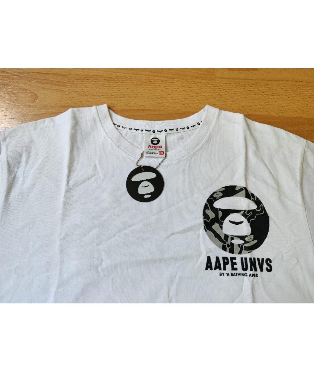 A BATHING APE Белая хлопковая футболка, фото 2