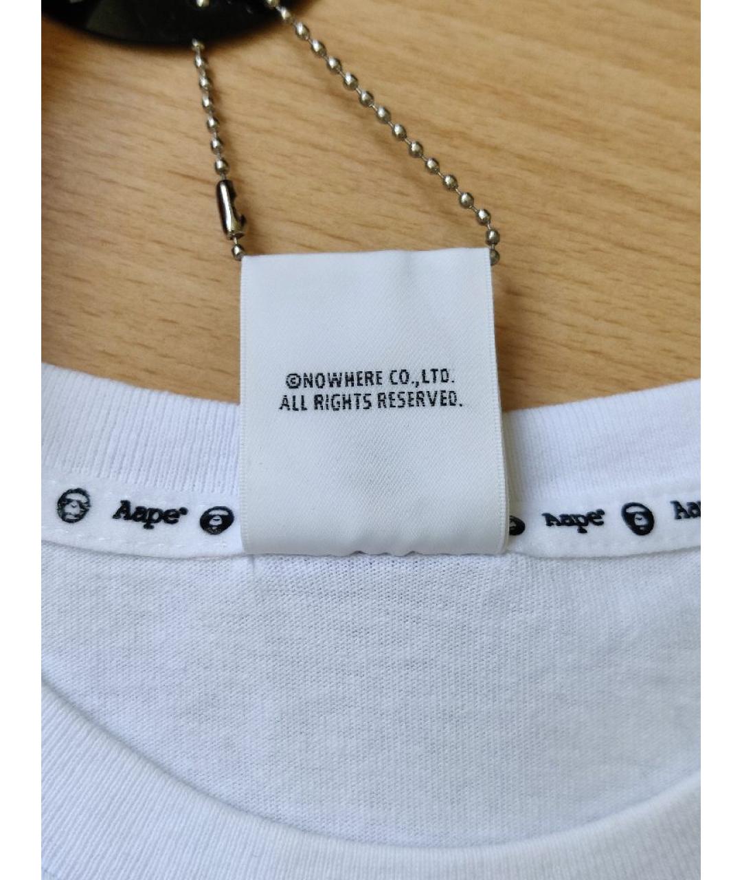 A BATHING APE Белая хлопковая футболка, фото 6