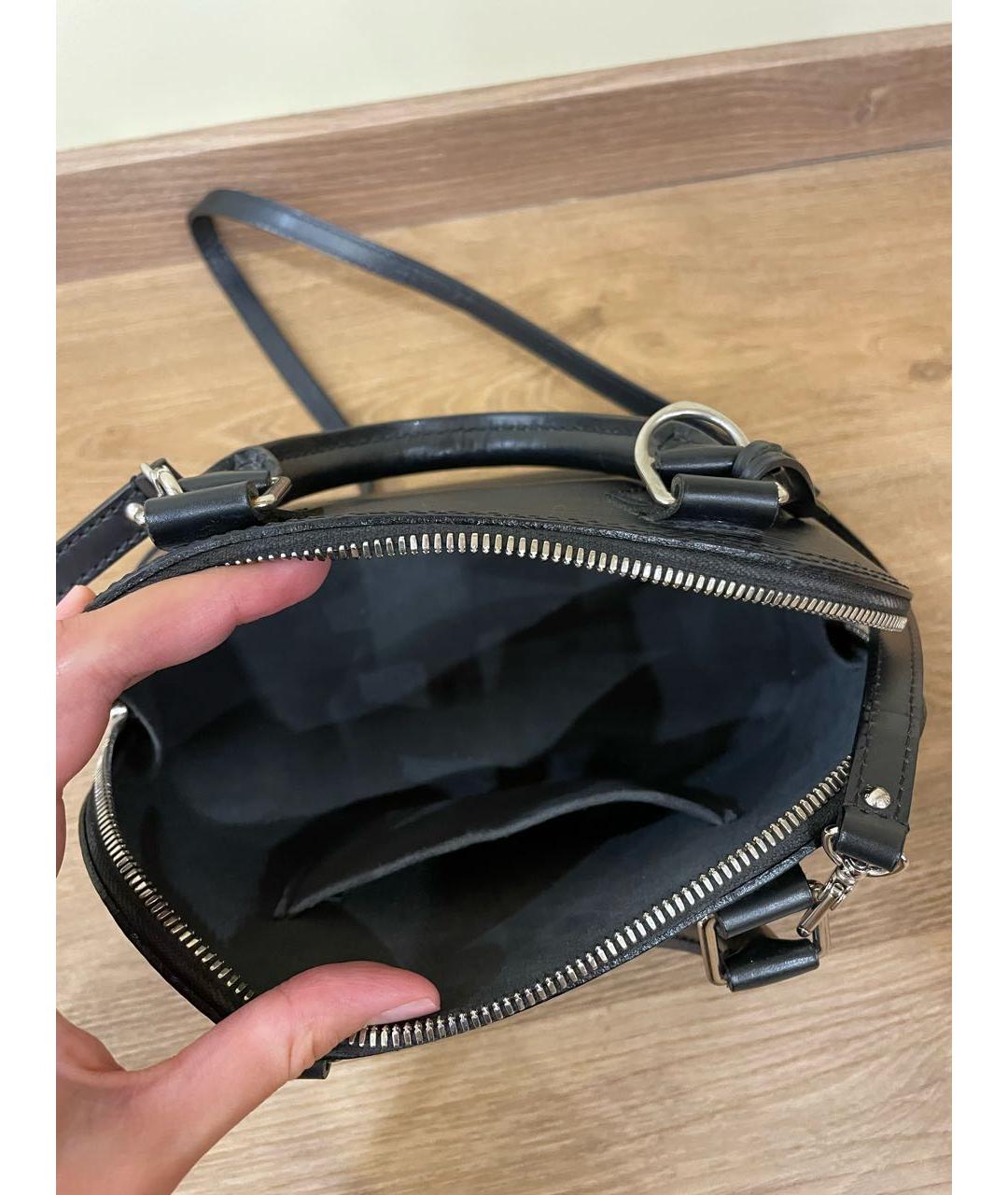LOUIS VUITTON Черная кожаная сумка с короткими ручками, фото 6