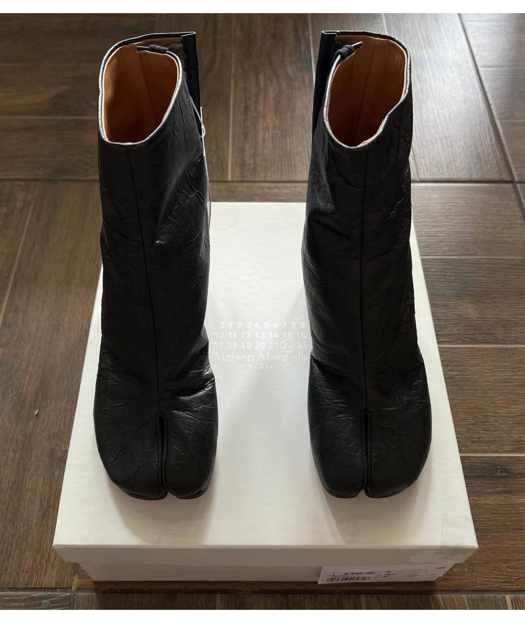 MAISON MARGIELA Черные кожаные ботинки, фото 2