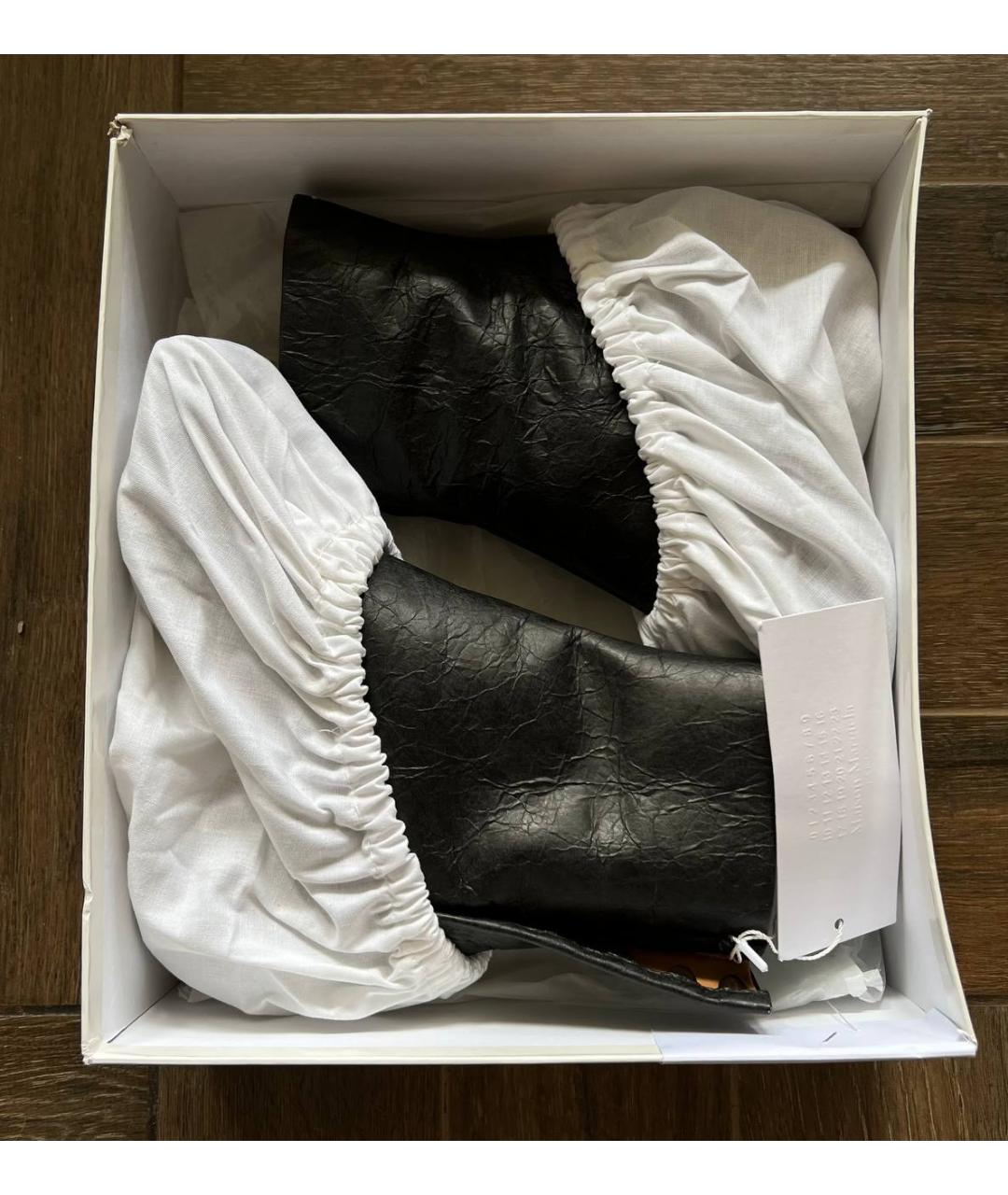 MAISON MARGIELA Черные кожаные ботинки, фото 3