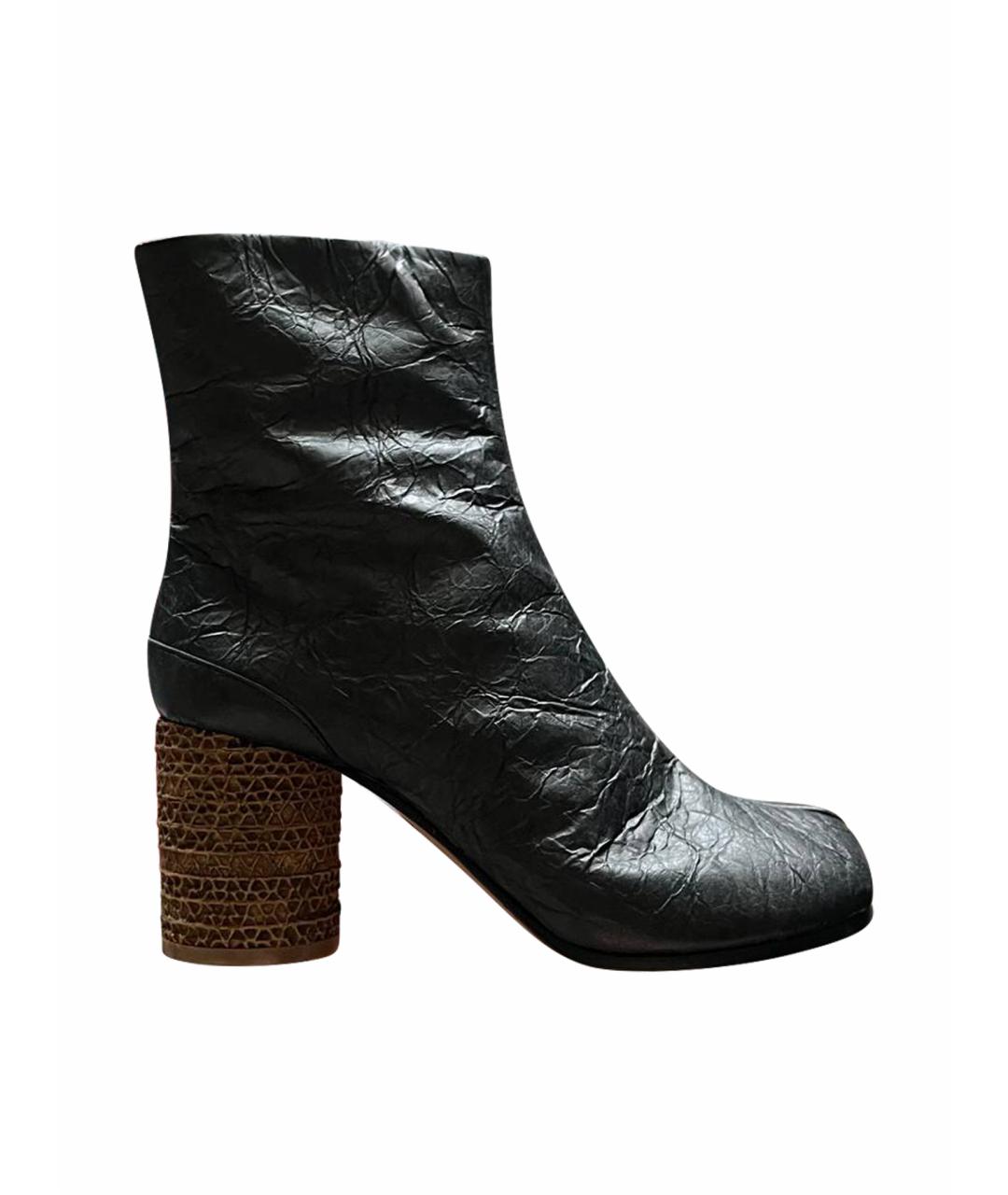 MAISON MARGIELA Черные кожаные ботинки, фото 1