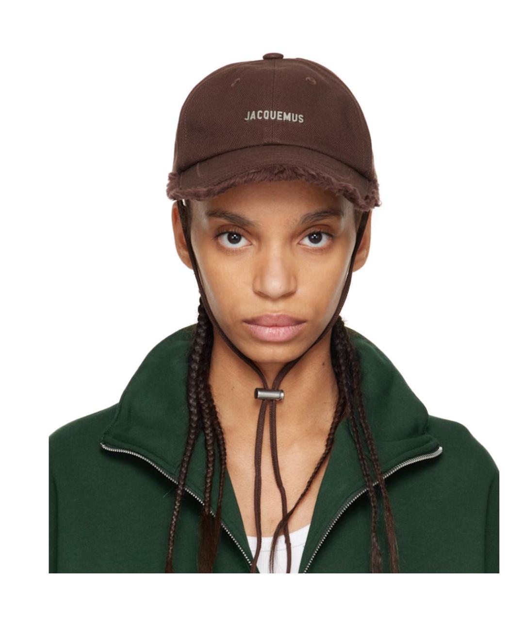 JACQUEMUS Коричневая хлопковая кепка, фото 4
