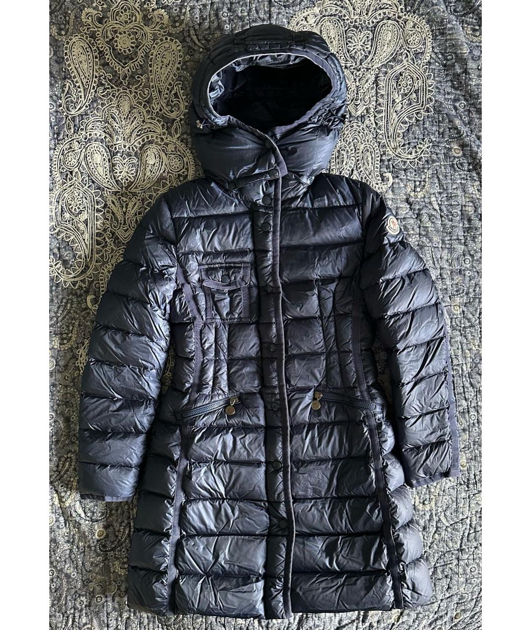 MONCLER Синий полиамидовый пуховик, фото 9