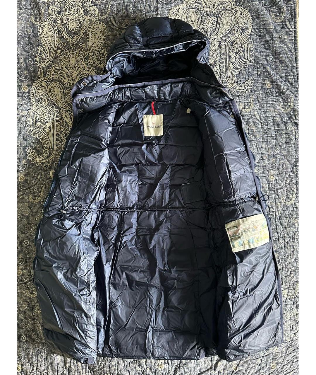 MONCLER Синий полиамидовый пуховик, фото 3