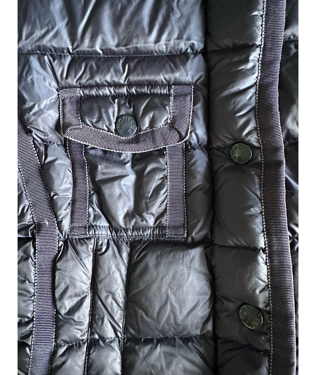 MONCLER Синий полиамидовый пуховик, фото 6