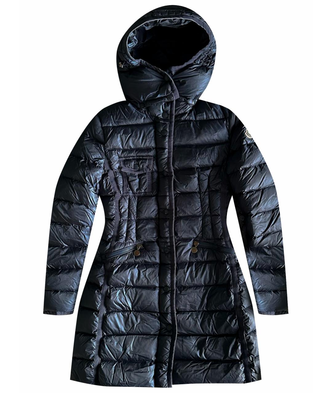 MONCLER Синий полиамидовый пуховик, фото 1