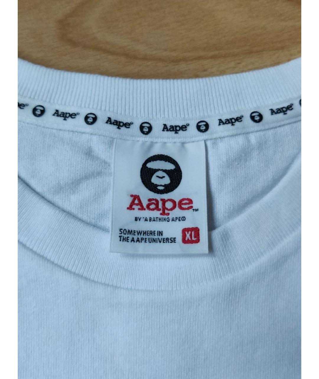 A BATHING APE Белая хлопковая футболка, фото 4