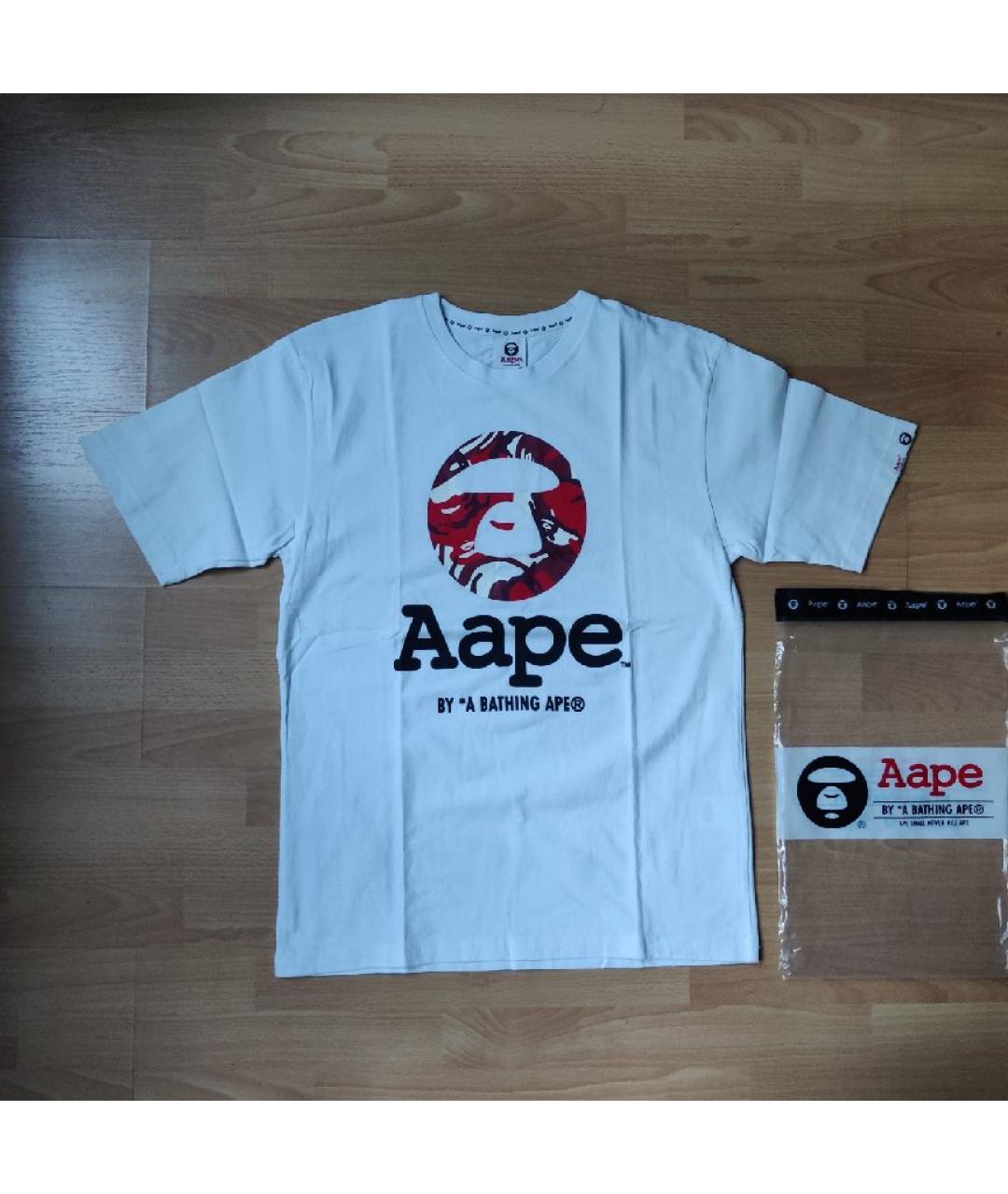 A BATHING APE Белая хлопковая футболка, фото 7
