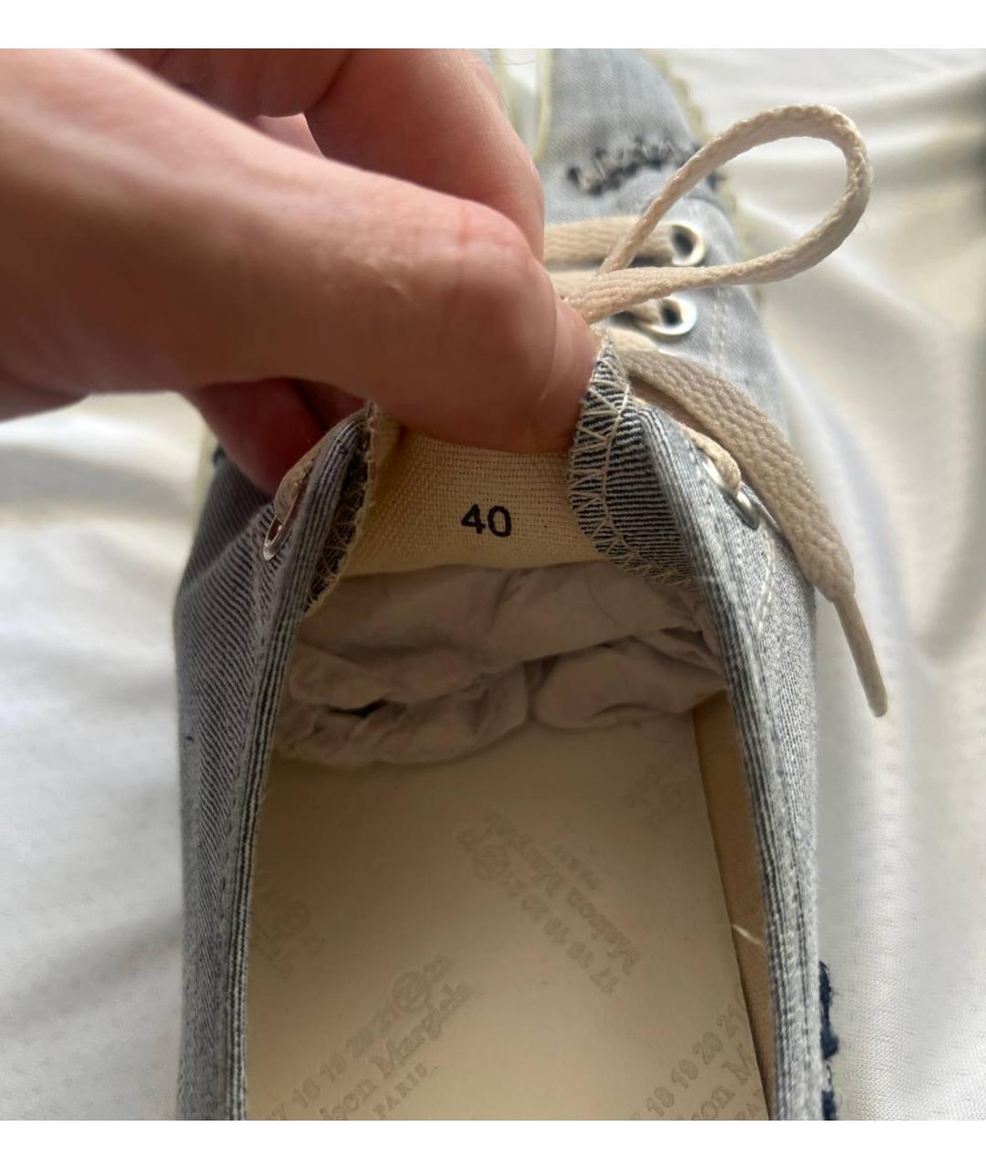 MAISON MARGIELA Голубые текстильные низкие кроссовки / кеды, фото 6