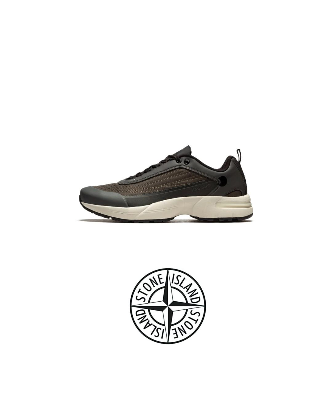 STONE ISLAND Хаки резиновые низкие кроссовки / кеды, фото 10