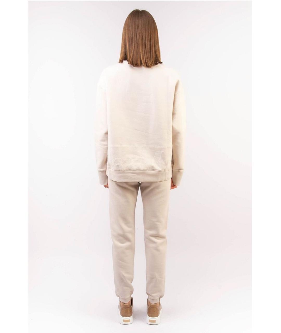 MAX MARA THE CUBE Бежевые хлопковые брюки узкие, фото 2