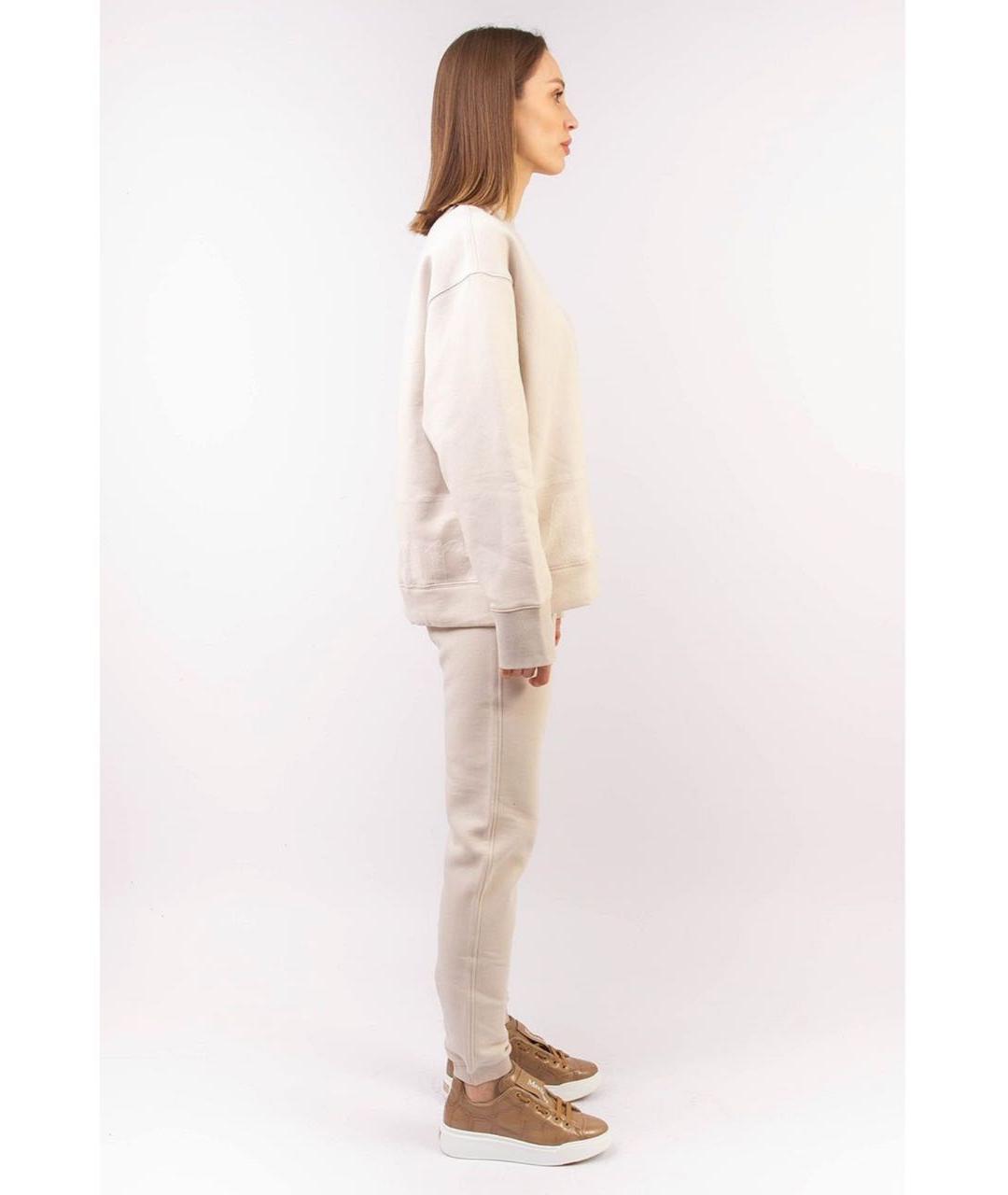MAX MARA THE CUBE Бежевые хлопковые брюки узкие, фото 6