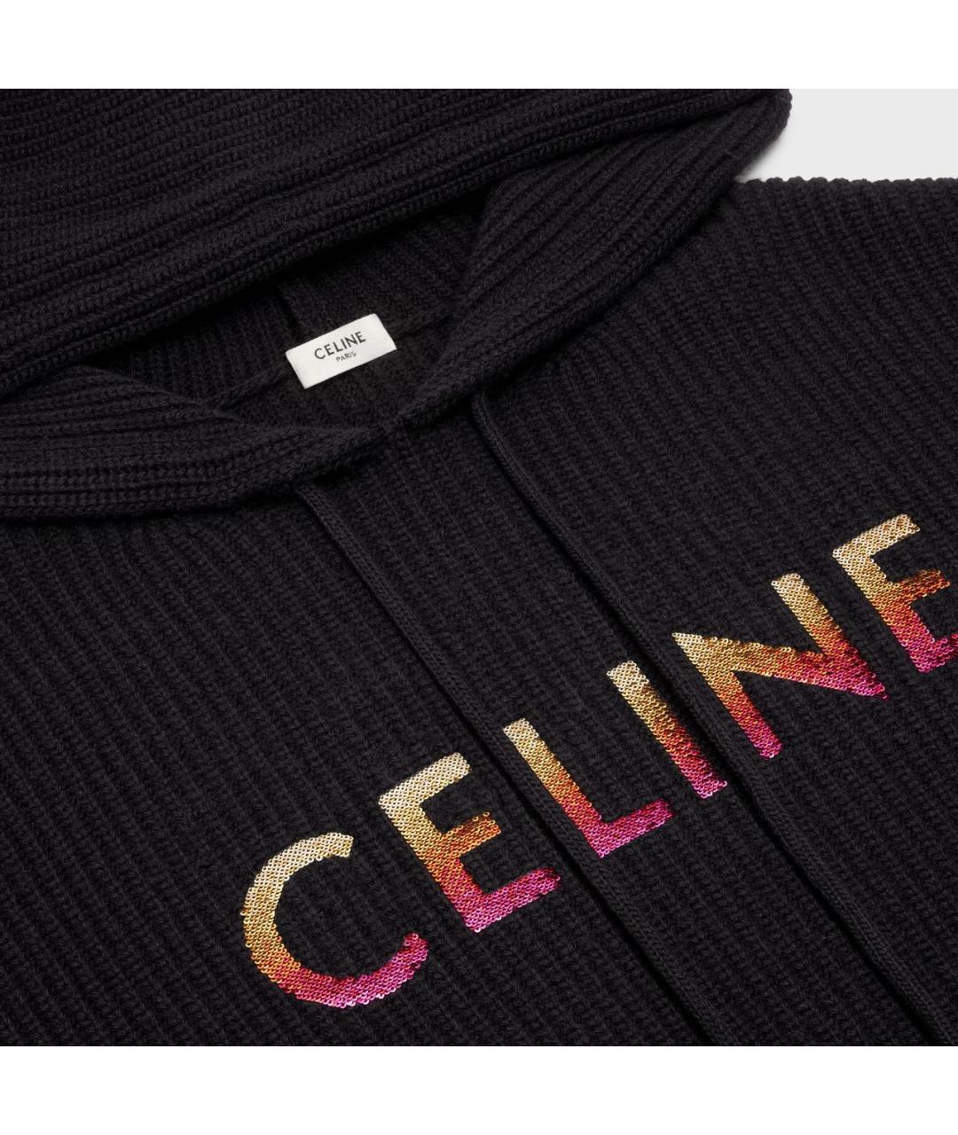 CELINE Черный шерстяной джемпер / свитер, фото 7