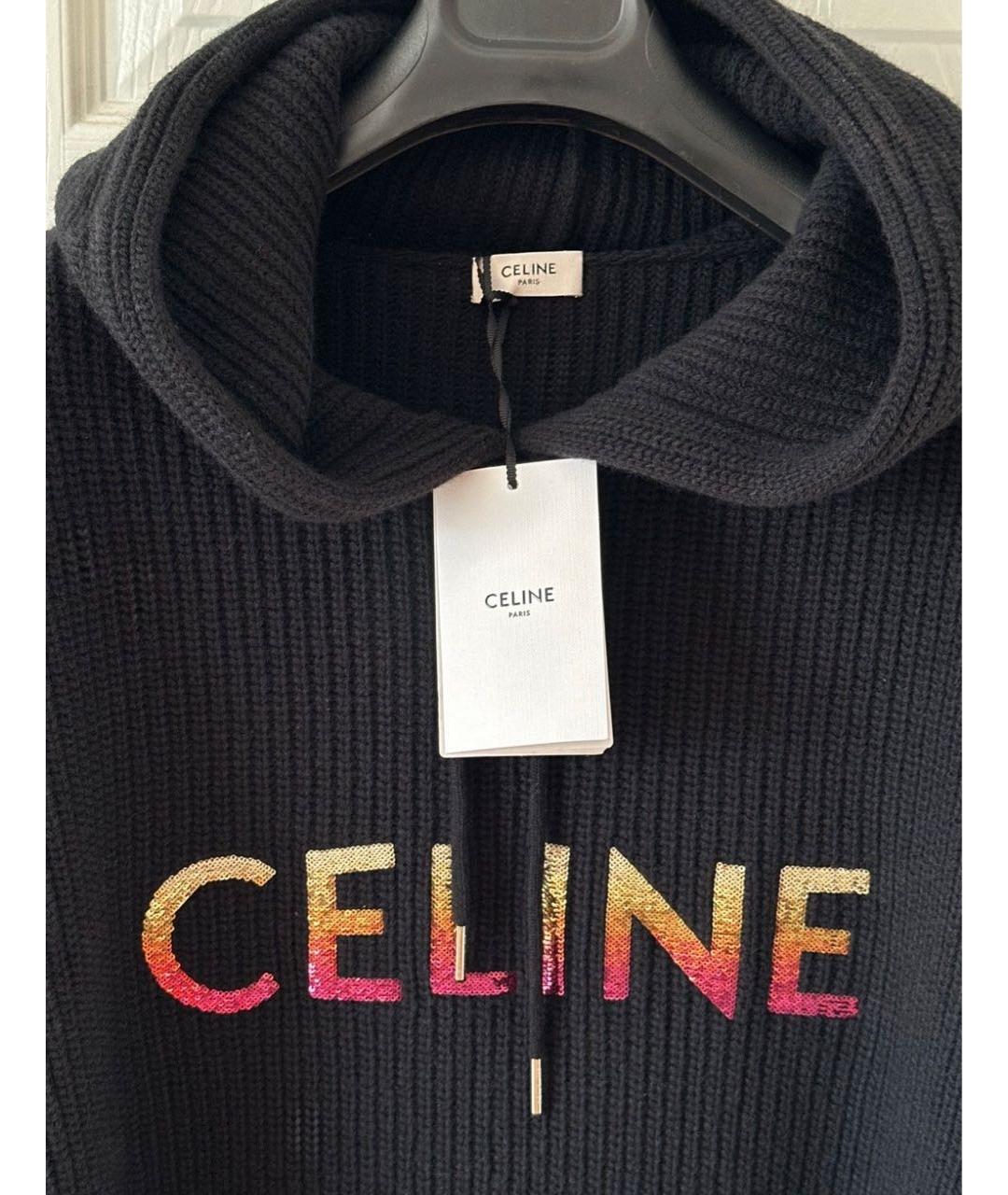 CELINE Черный шерстяной джемпер / свитер, фото 4