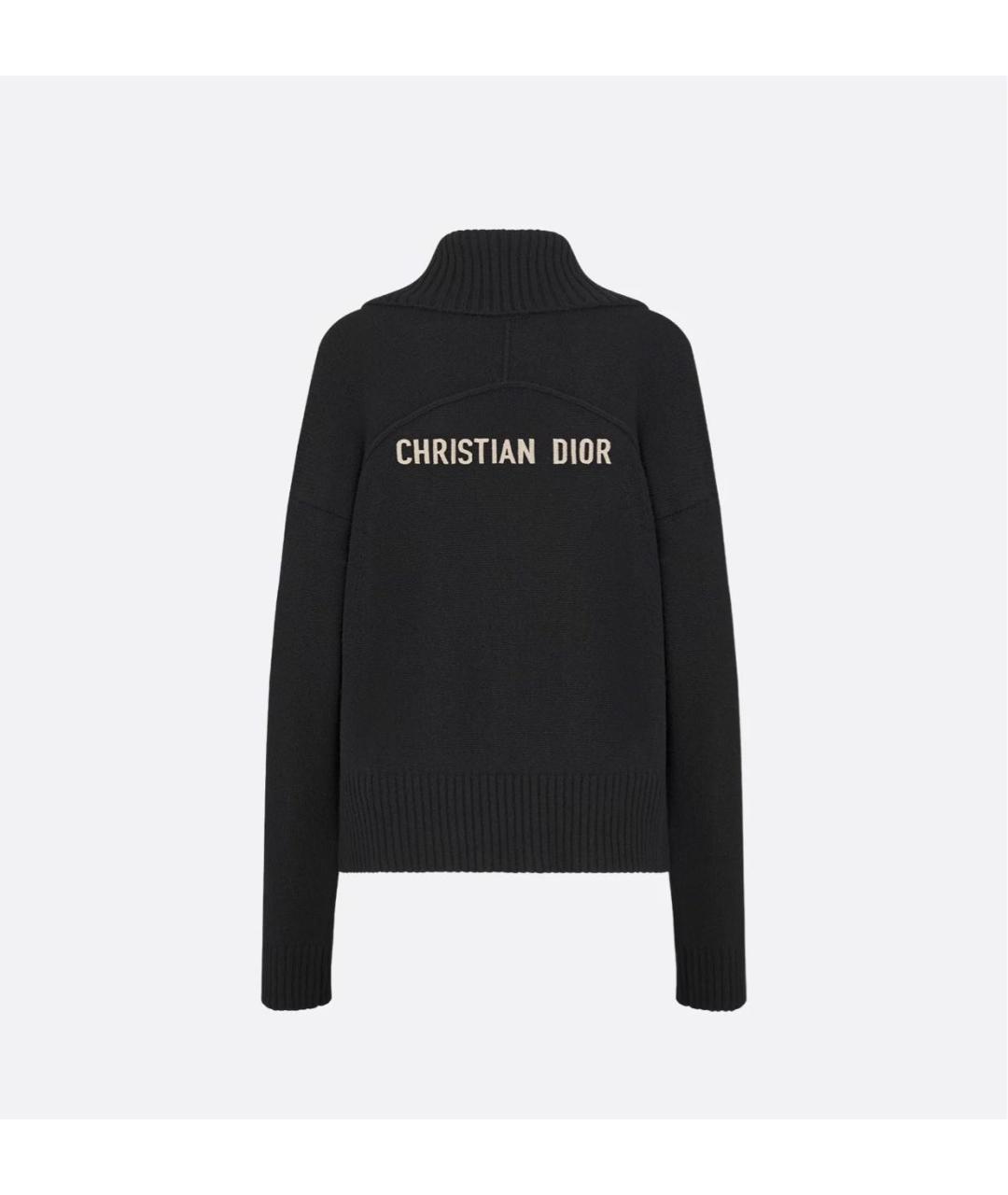 CHRISTIAN DIOR Черный шерстяной джемпер / свитер, фото 2