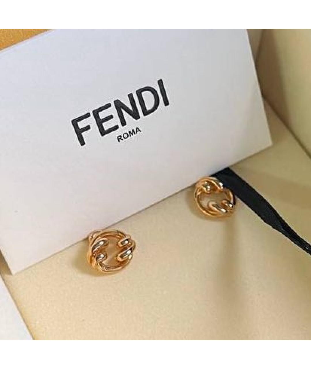 FENDI Золотые серьги, фото 3