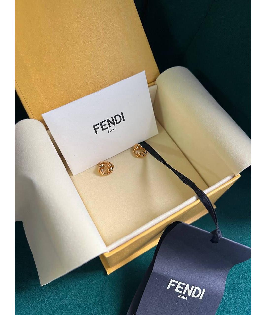 FENDI Золотые серьги, фото 2