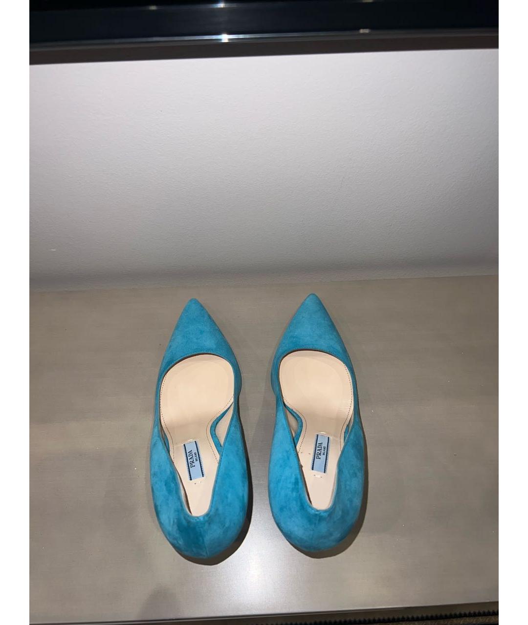 PRADA Бирюзовые замшевые туфли, фото 3