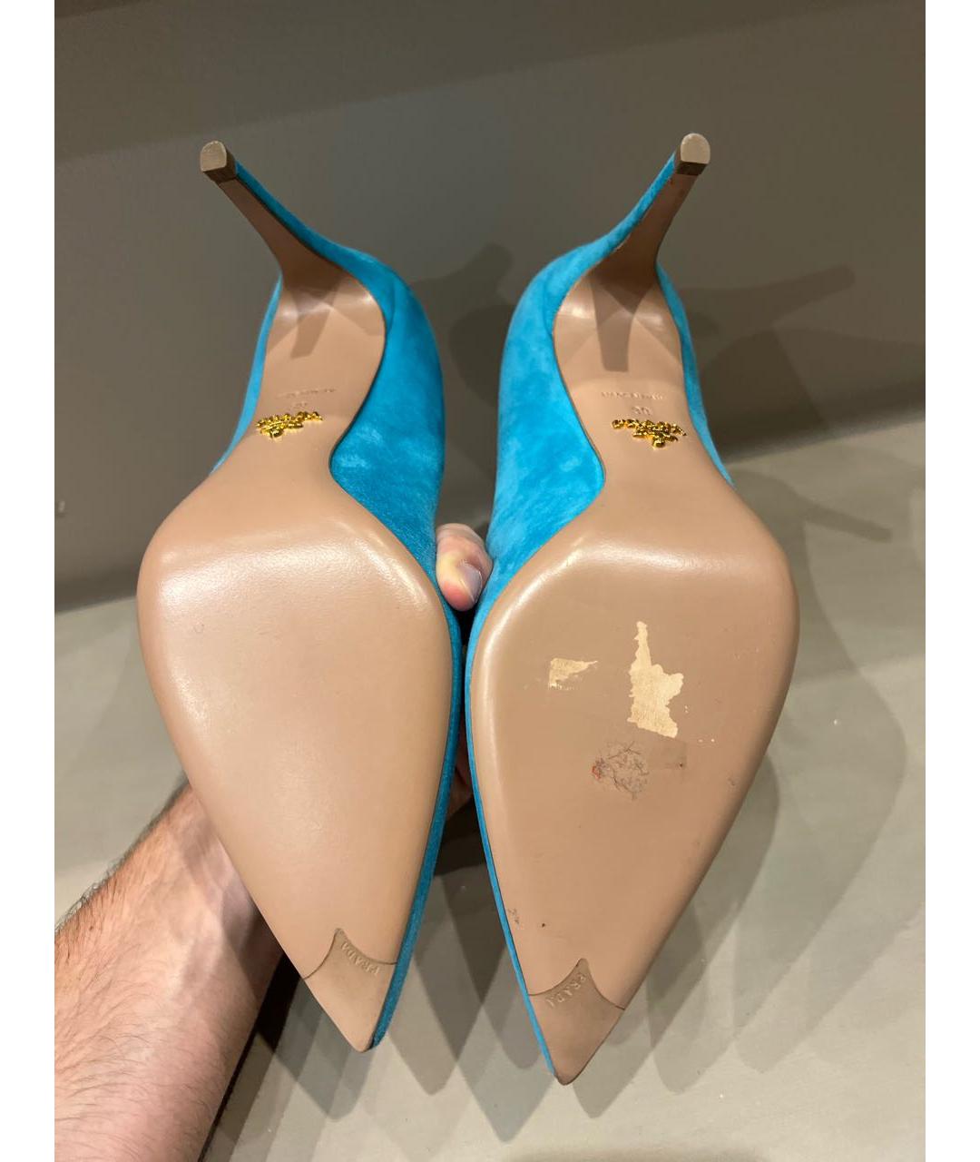PRADA Бирюзовые замшевые туфли, фото 5