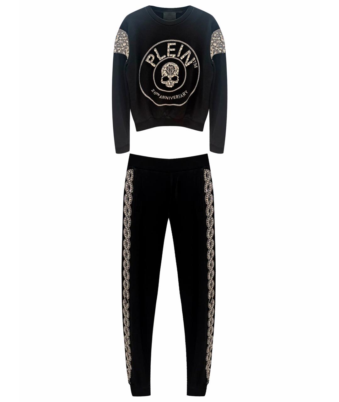 PHILIPP PLEIN Черный хлопко-эластановый костюм с брюками, фото 1
