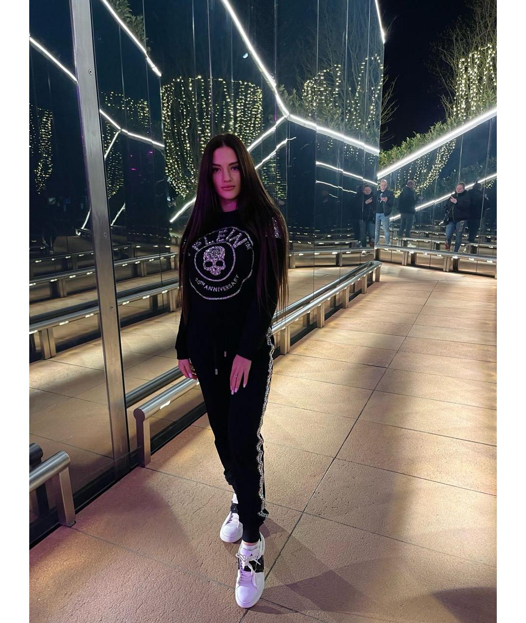 PHILIPP PLEIN Черный хлопко-эластановый костюм с брюками, фото 5
