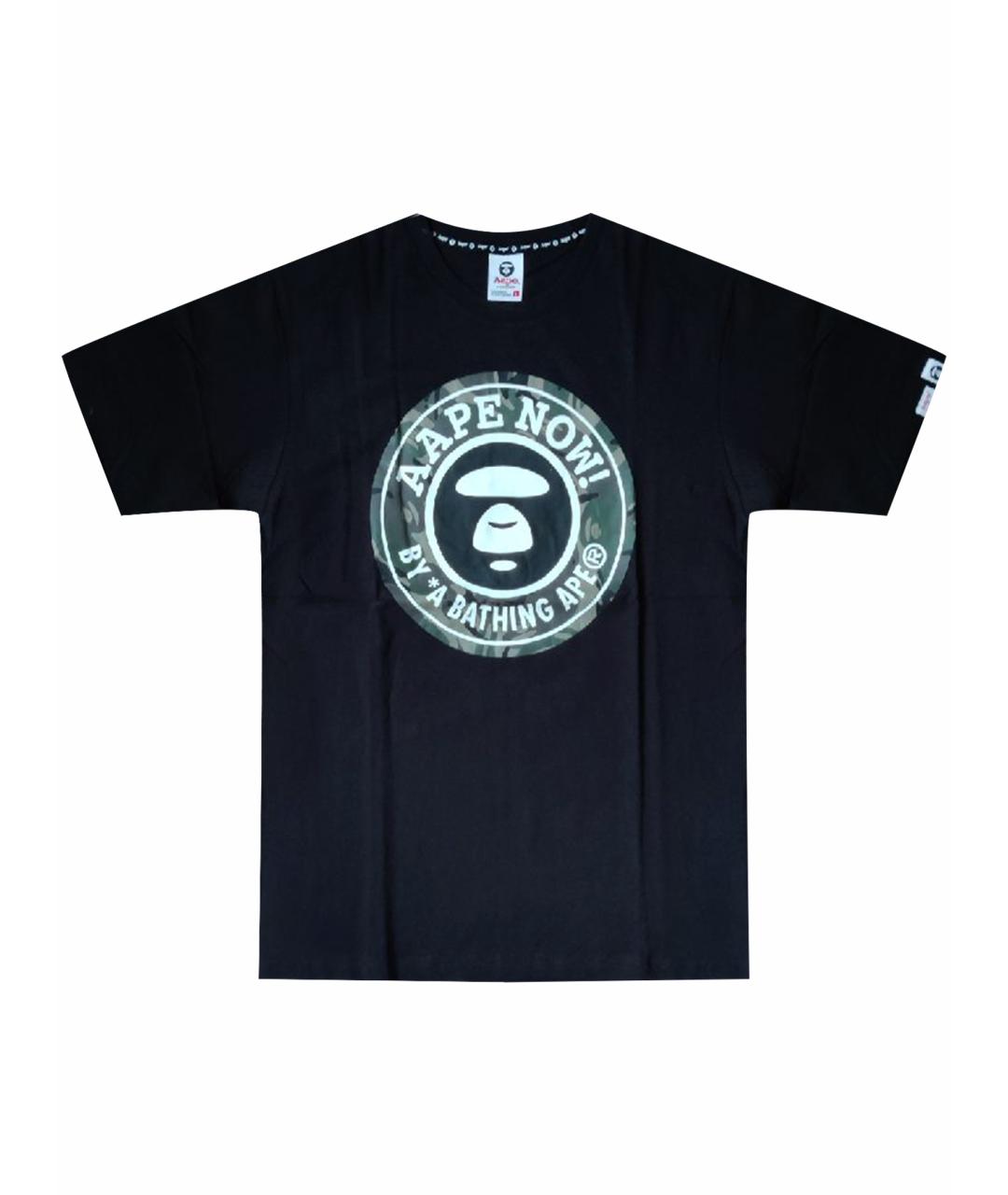 A BATHING APE Черная хлопковая футболка, фото 1