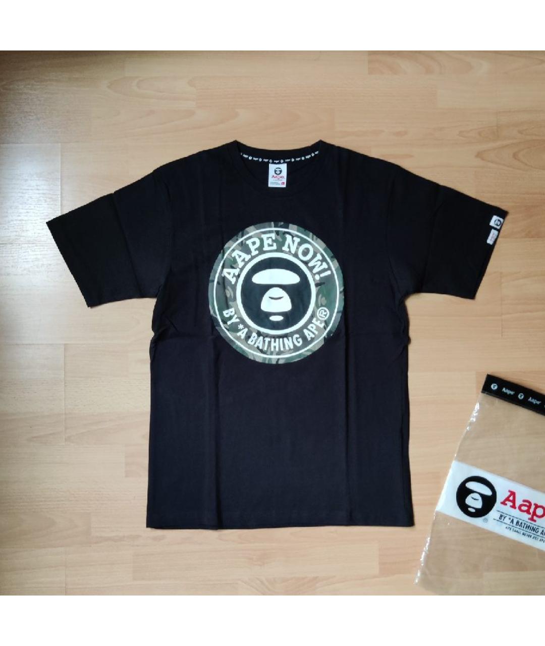 A BATHING APE Черная хлопковая футболка, фото 7