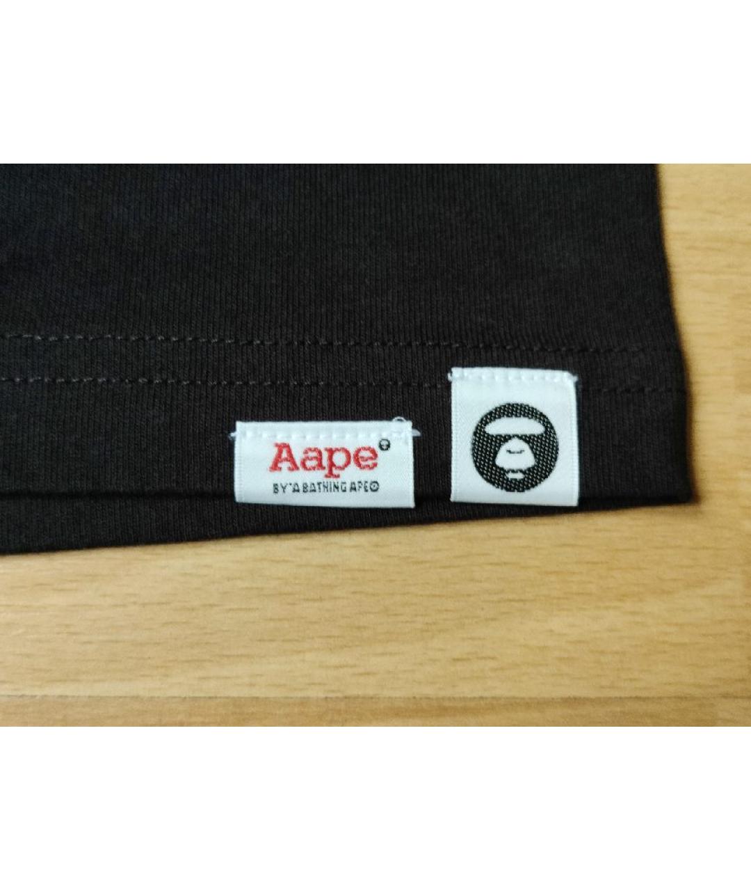 A BATHING APE Черная хлопковая футболка, фото 5