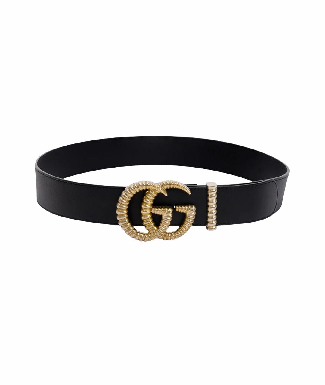 GUCCI Черный кожаный ремень, фото 1