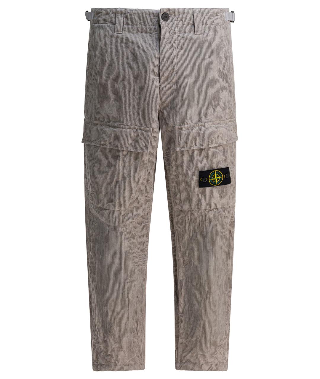 STONE ISLAND Серые хлопковые повседневные брюки, фото 1